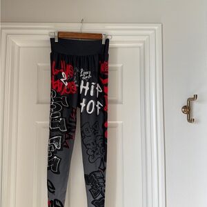 Urban Vibes Kids Leggings - Black and Red